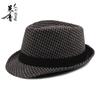 Sombrero de copa de pata de gallo para hombre, gorro de jazz de punto de moda británica, gorro de caballero para personas de mediana edad y mayores, gorro que combina con todo.