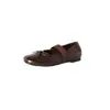 Bailarinas de piel lavada súper suaves 2026 otoño lazo plisado punta redonda cómodas piel genuina suela blanda zapatos de mujer
