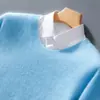 Suéter de Lã Liso de Gola Redonda Novo 2025, Suéter de Lã Casual Fashion Novo Outono/Inverno, Tricô para Homens, Dropshipping Transfronteiriço
