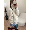 Estilo Blogger Descontraído e Confortável Lapela Shawl Zíper Duplo Cardigan de Tricô Jaqueta Suéter Mq0273