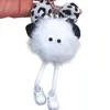 Colgante de lazo con estampado de leopardo transfronterizo, pompón pequeño, llavero de muñeco de dibujos animados para bolso y coche, abalorio exquisito para bolso