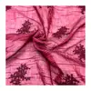 Tecido de chifon em estoque com bordado de floco de neve, vestido cheongsam de estilo chinês tradicional, conjunto de roupas femininas, tecido bordado, acabamento em renda