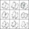 Anillos de Pareja Estilo Coreano Anillos de Pareja Sencillos Anillo de Diamante Simulad Zirconia Abierta Anillos de Pareja Populares Clásicos Una Pieza Venta al por Mayor