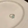 Anel de Pedra Azul com Fragmentos de Prata para Mulheres, Ajustável, Estilo Cool, Anel de Moda Tendência para o Dedo Indicador