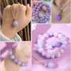 Contas Soltas de Jade Roxo Natural, Contas de Cristal de Jade Calcedônia Roxa, Pulseiras de Miçangas Artesanais DIY, Acessórios para Pulseiras, Atacado