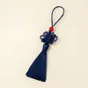 Marcador de página con borla y cuentas de 6 cm, decoración, accesorio para unidad flash USB, colgante de nudo chino