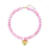 Collar Colgante Exagerado en Forma de Corazón con Cuentas Grandes de Resina Acrílica de Color Dopamina, Collar de Cuentas Transfronterizo Estilo Europeo y Americano