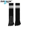 Calcetines de Yoga Zobaron Antideslizantes Profesionales Largos Deportivos Pilates Algodón Puro Cinco Dedos para el Suelo Calcetines de Compresión para la Pantorrilla