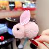 Lindo pasador de pelo de conejo de peluche 3D para niñas, pinza lateral para flequillo que no daña el cabello, dulce pasador festivo del Año del Conejo para niñas