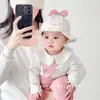 Chapéu de Bebê Primavera e Outono Chapéu de Pescador Fino Chapéu de Bacia Doce com Laço Verão Proteção Solar para Menina de Poucos Meses Chapéu de Sol