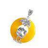 Accesorios transfronterizos Joyería tailandesa de plata Seiko Joyería de plata S925 Colgante de calcedonia amarilla de loto zen para mujer Productos de fábrica de origen