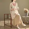 Liquidación de Excedentes de Comercio Exterior de Marca Líder Vestido Cheongsam Estilo Chino Nuevo Primavera/Verano 2025 Falda Nueva de Corte A