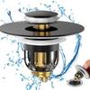 Tapón de desagüe de lavabo de baño con núcleo de rebote 2 en 1 para lavabo transfronterizo, filtro para lavabo de baño con tapón de desagüe antiatascos