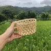 Tejido de Bambú Adornos Pequeños Especiales Decoración Hecha a Mano DIY Mini Jaula de Pollo de Bambú Jaula de Cerdo Bola de Bambú una Flor de Snack Cesta