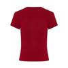 Top de Verano para Mujer Estilo Coreano de Alta Elasticidad Ajustado Adelgazante Rojo Manga Corta Comercio Exterior para Mujer
