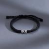 Pulsera de Plata para Hombre, pulsera tejida con patrón de seguridad simple y nicho de moda, joyería de regalo de año de nacimiento de Año Nuevo para novio