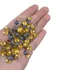 Hilo de Cuentas Pequeñas de Flor de Aleación para Pulseras Hechas a Mano DIY, Cadenas para Teléfono, Llaveros, Accesorios de Colgante, Materiales al por Mayor