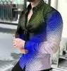 Comercio Exterior Europeo y Americano Camisa Estampada 3D para Hombre Primavera y Otoño Nuevo Estilo Casual de Moda Camisa de Manga Larga para Hombre Talla Grande Camisa Venta al por Mayor