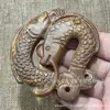 Ornamentos Antigos de Jade, Itens Antigos Diversos, Pingente de Jade Antigo de Peixes Gêmeos, Atacado de Objetos Antigos
