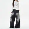 Jeans Sueltos de Pierna Ancha Rayo de la Calle Principal Americana para Hombre Primavera y Otoño Nueva Moda Callejera Retro Atractiva Marca Pantalones para Parejas