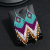 Aretes Largos de Borlas de Cuentas de Arroz Hechos a Mano Populares Europeos y Americanos Bohemia Retro Personalidad Nicho Elegantes Aretes para Vacaciones