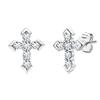 Pendientes de Aro Cruzados Estilo Europeo y Americano para Mujer, Plata de Ley S925, Moissanita Color D, Chapados en Oro de 18K, Pendientes Minimalistas de Plata de Gama Alta de Nicho