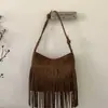 Ruien Bolso Cruzado Retro Popular para Mujer Otoño 2026 Nuevo Estilo Bohemio Bolso de Hombro Bajo el Brazo con Borlas