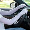 Guantes de protección solar para mujer, antiultravioleta, para verano, ciclismo, coche eléctrico, finos, antideslizantes, con mangas alargadas de seda helada.