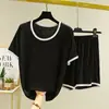 Traje de Verano Nuevo para Mujer de Modal Suelto Talla Grande Pijama para Casa Pijama Versátil Fino Deportivo Casual Conjunto de Dos Piezas