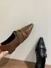 Zapatos Planos de Cuero con Hebilla 2026 Diseño de Nicho para Mujer Otoño Slip-on Estilo Británico Zapatos Pequeños de Cuero para Mujer