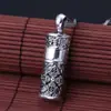 Joias de prata de lei S925 atacado Prata tailandesa mantra clássico de seis caracteres Socador de diamante isqueiro Pingente caixa Gabu para homens e mulheres