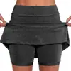 Pantalones Falda de Color Sólido de Moda a la Cintura Media para Mujer con Bolsillos, Pantalones Casuales Deportivos, Pantalones Cortos Ajustados de Falda Nuevos de Amazon