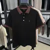 Suéter de Punto de Manga Corta para Hombre con Bordado Jacquard, Nuevo Estilo Coreano de Moda para Hombres de Mediana Edad, Verano 2026