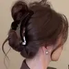 Pinza de Garra de Moda Hueca de Acetato Estilo Francés Pinza de Tiburón Color de Otoño e Invierno Pinza para el Pelo en la Parte Posterior de la Cabeza Accesorio para el Cabello Grueso