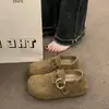 Zapatos Birkenstock de Suela Gruesa Retro Forrados de Felpa con Tacón Oculto Completamente Cubiertos para Mujer 2026 Nuevos Mocasines de Moda Otoñal Planos Versátiles