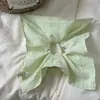 Scrunchie Quadrado de Xadrez Verde Estilo Floresta para Mulheres, Elástico de Cabelo Fresco para Primavera e Verão, Acessório Elegante para Coque Baixo