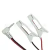 Cable de electrodo de clip para oreja de audio de codo de 2,5 personalizado por el fabricante, cable conductor de clip para oreja de metal para dispositivo de terapia de microcorriente