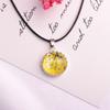 Collar sencillo de flores secas para mujer, corona de cristal con flores reales frescas, puesto de estudiante en un lugar pintoresco.