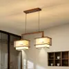 Luz principal de sala de estar estilo chino, candelabro de estilo chino nuevo, lámpara de techo Zen con borlas vintage y pintura a tinta, accesorio de iluminación de cobre puro y madera natural
