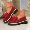 Zapatos Casuales Mocasines de Suela Gruesa Tallas Grandes Comercio Exterior Nuevo Estilo Otoño 2026 Decoración de Moño Mocasines Casuales sin Cordones