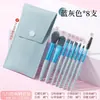 Macaron Cangzhou Set de Brochas de Maquillaje Set Corto Portátil para Viaje Brocha para Rubor para Principiantes Brocha para Sombras de Ojos Herramientas de Belleza