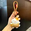Novo Chaveiro de Gato da Sorte em Couro Cartoon, Pingente de Chaveiro de Bolsa Atrai-Dinheiro, Presente de Ano Novo Atacado