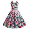 X Amazon eBayebay mujer europea y americana sexy tirantes solo estampado fresa vestido de péndulo grande en stock venta al por mayor