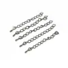 50 correntes de extensão com correntes de ajuste de borla e pequenos pingentes de gota d'água, acessórios para colar e pulseira de joias DIY feitos à mão