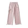 Pantalones casuales holgados con perneras anudadas para mujer, con bolsillos grandes, estilo callejero, para chicas atractivas