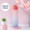Vaso de Plástico Personalizado Nuevo Color Degradado Gran Capacidad 1000ml Vaso de Agua Portátil para Deportes al Aire Libre Venta al por Mayor en Stock
