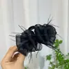 Pinza para el Cabello de Malla Burbuja de Nube para Mujer 2023 Nuevo Pinza de Tiburón Grande con Pluma Accesorio para el Cabello Pasador Lazo