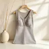 Nuevo chaleco térmico Ai Yang para otoño e invierno con forro polar, orejas de conejo, ribete de encaje, capa base para mujer sin sujetador