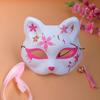 Máscara Hanfu antigua pintada a mano estilo japonés y viento Máscara de zorro de media cara cara de gato mascarada animación accesorios de temblor