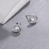Brincos Rotativos de Trevo de Diamante de Prata Fina S999 para os Pés Femininos Luxo Leve Elegante Design de Nicho Sofisticado Clipe de Orelha